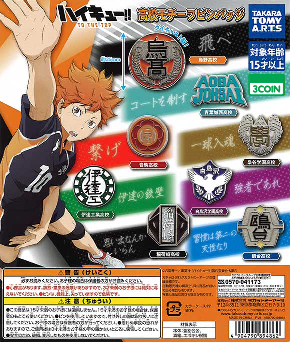 Haikyu!! TO THE TOP High School Logo Pin Badge